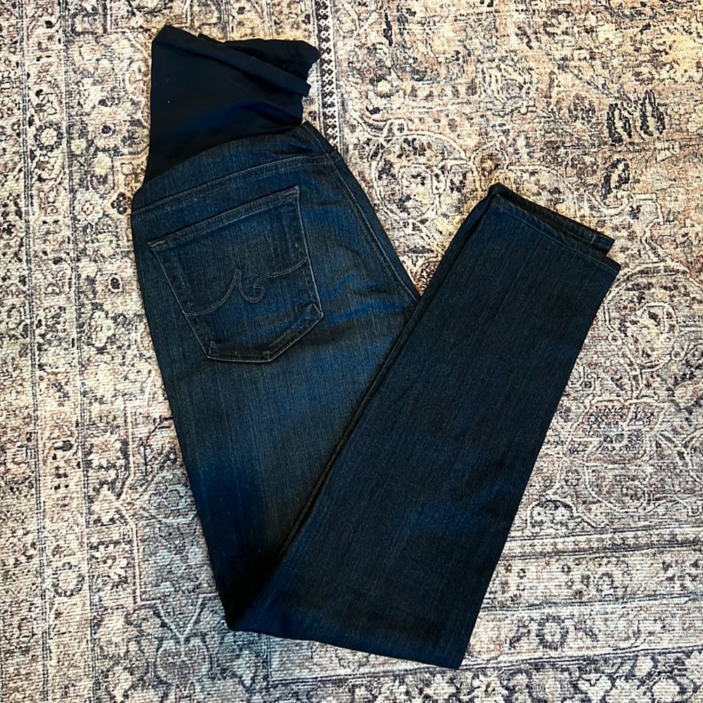 NWOT AG Denim Maternity Dark Skinny Jeans Belly Band size 30